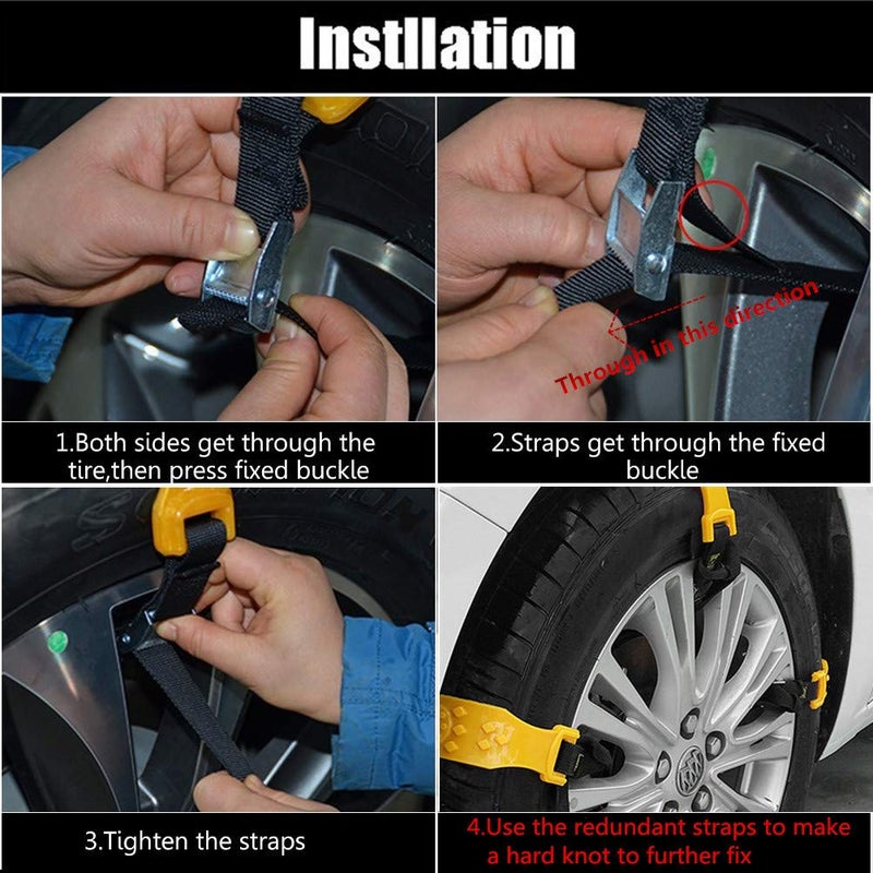 Mannice Snow Chains for SUV Car Anti Slip Adjustable Universal Emergency Thickening Anti Skid Tire Chain,Winter Driving Security Chains,Traction Mud Chains for Tire Width 7.2-11.6",10 Pcs - Image 4